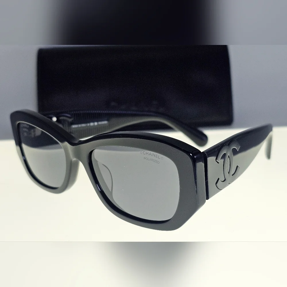 CHANEL CH5493A C.888/T8 Designer Sunglasses | Black Frame | Black & Grey Lenses - Picture 8 of 12
